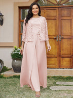 Cassandra June Pearl Pink back view mother of the bride dress
