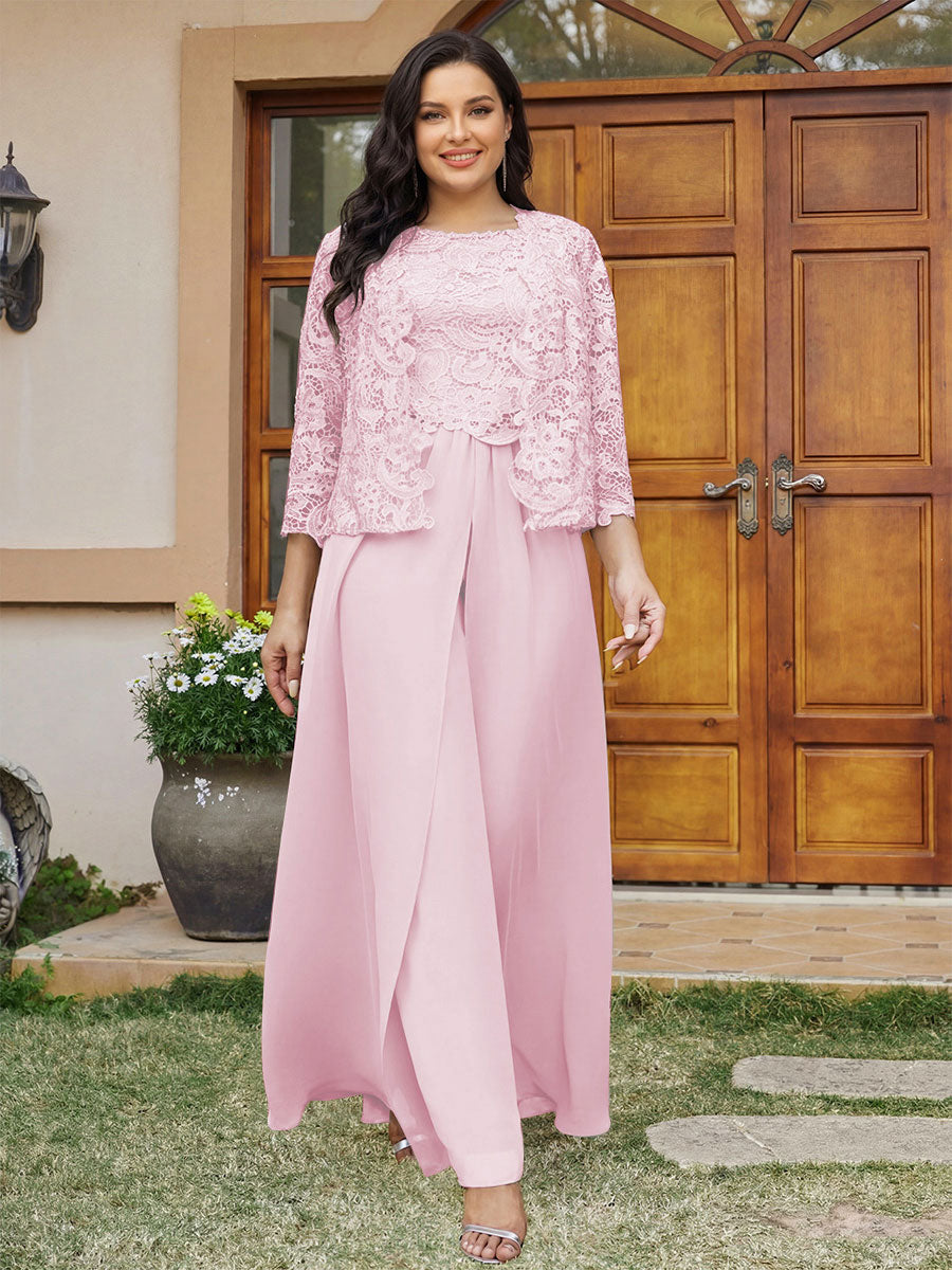 Cassandra June Rose Pink front view mother of the bride dress