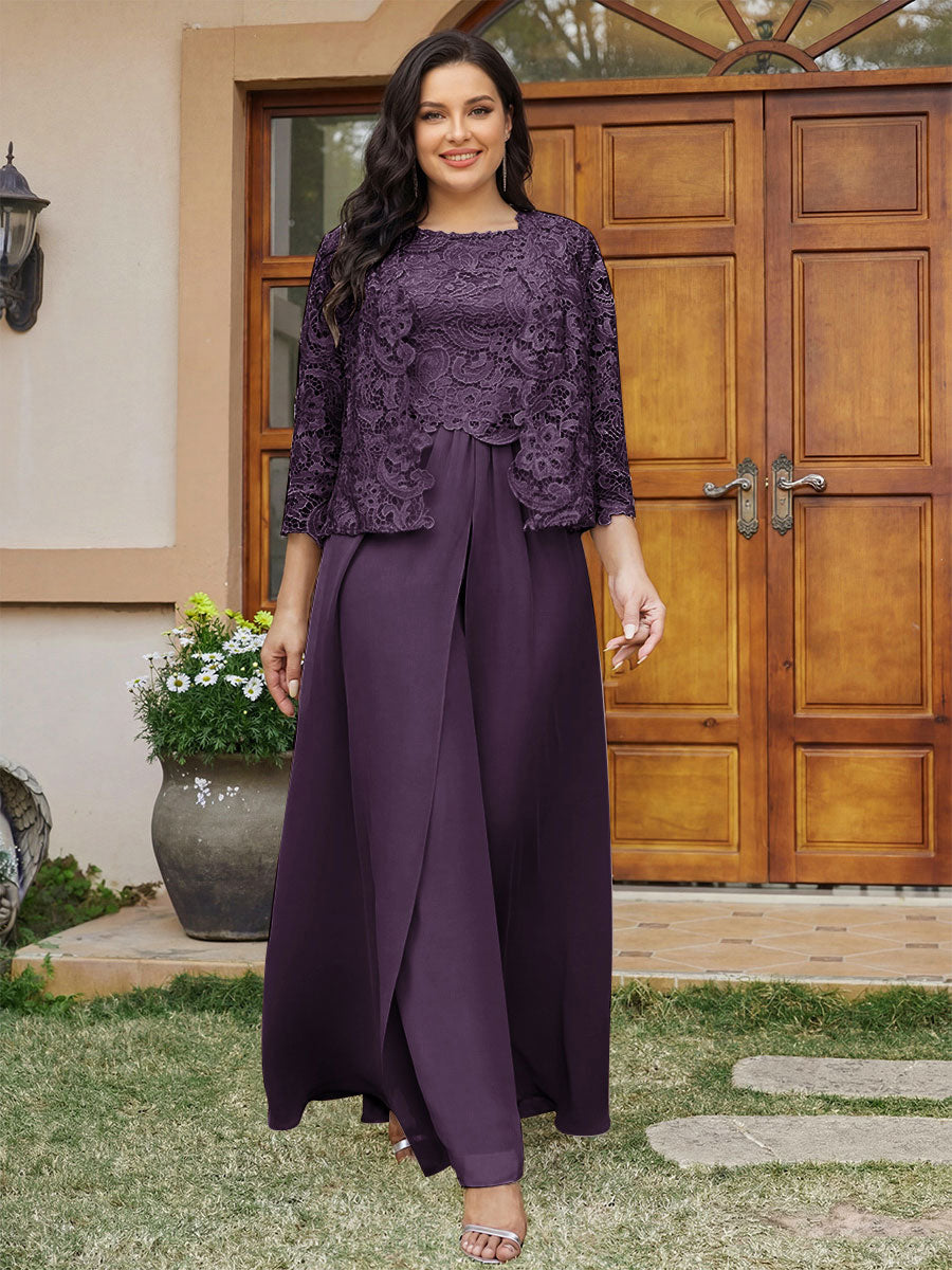 Cassandra June Plum back view mother of the bride dress