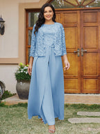 Cassandra June Sky Blue back view mother of the bride dress