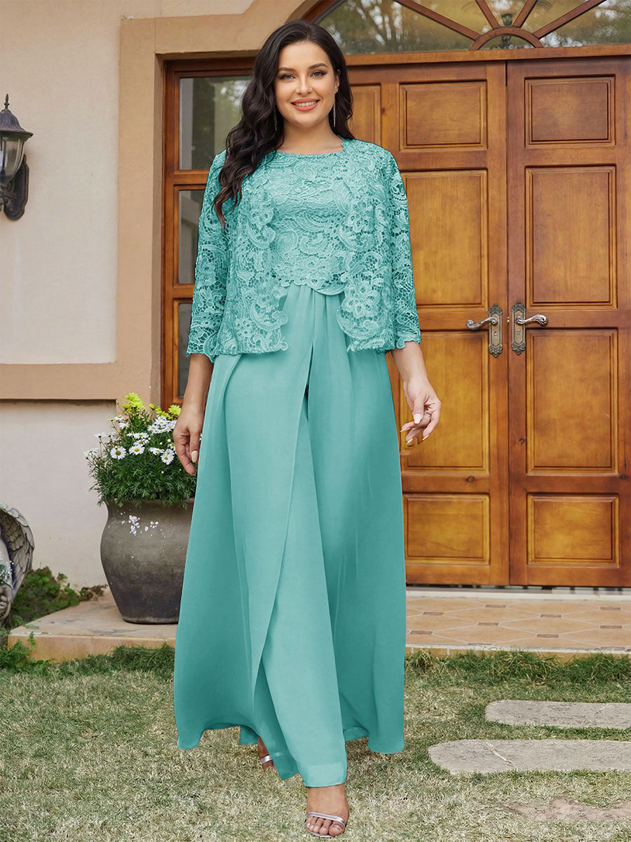 Cassandra June Pool Blue front view mother of the bride dress