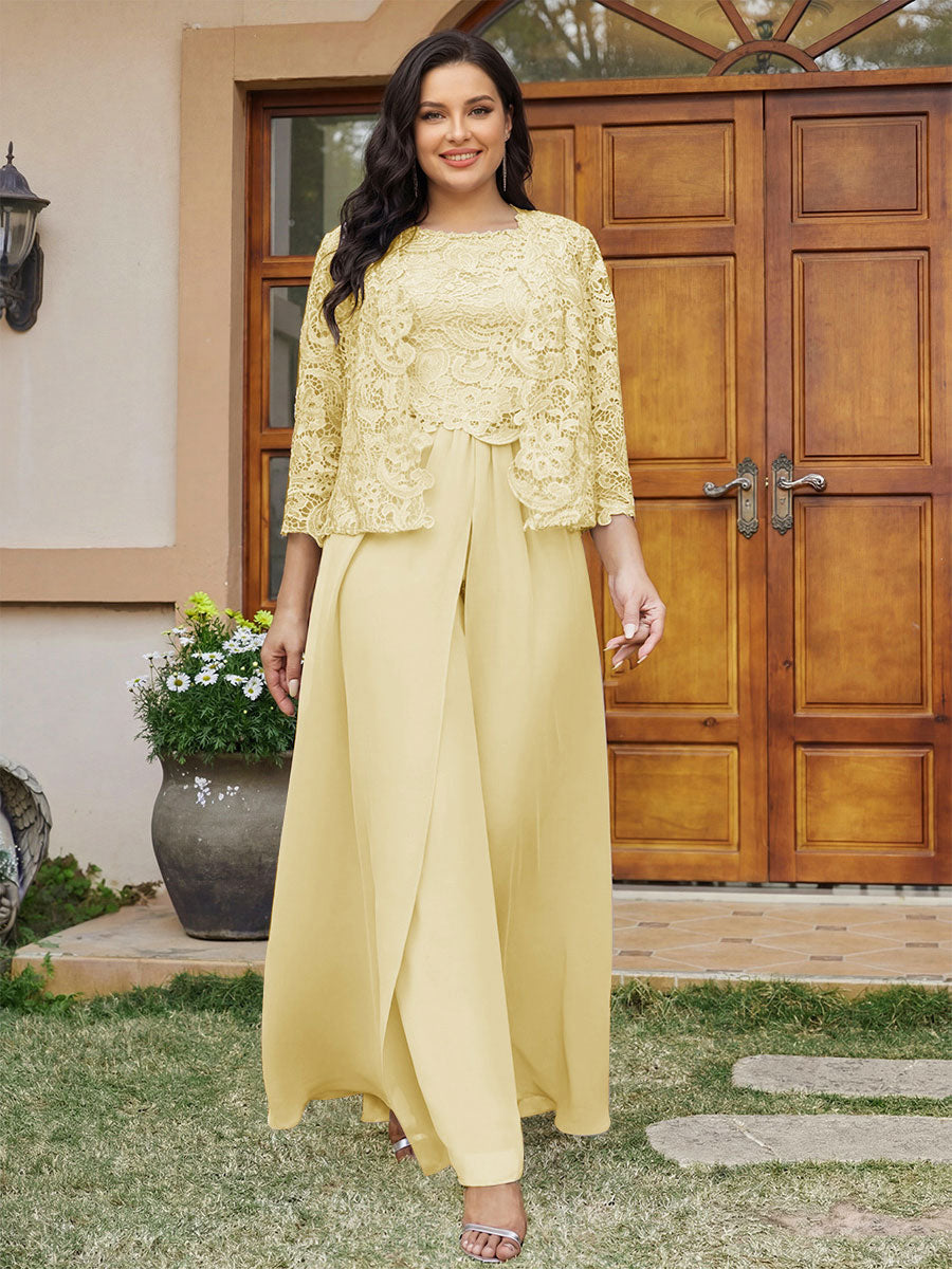 Cassandra June Yellow front view mother of the bride dress