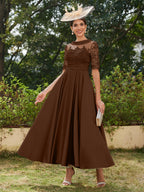 Sabrina Claire Brown front view mother of the bride dress