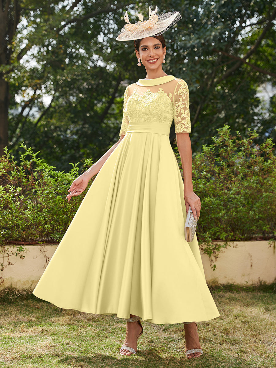 Sabrina Claire Daffodil front view mother of the bride dress