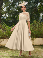 Sabrina Claire Champagne back view mother of the bride dress