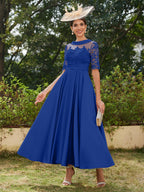 Sabrina Claire Royal Blue side view mother of the bride dress