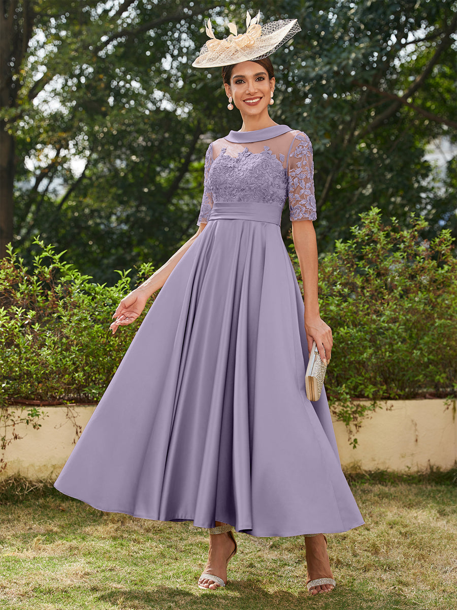 Sabrina Claire Wisteria back view mother of the bride dress