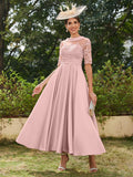 Sabrina Claire Dusty Rose front view mother of the bride dress