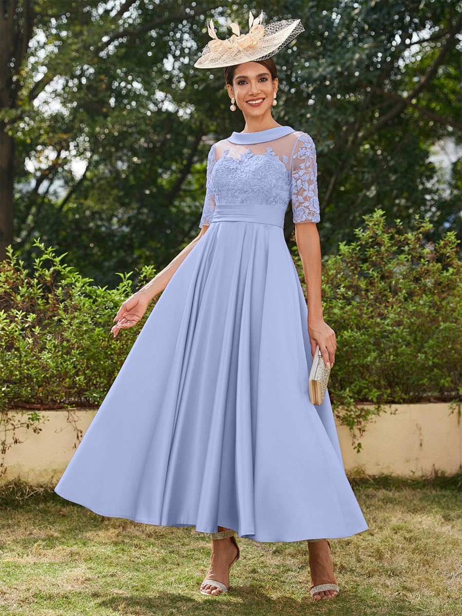 Sabrina Claire Lavender front view mother of the bride dress