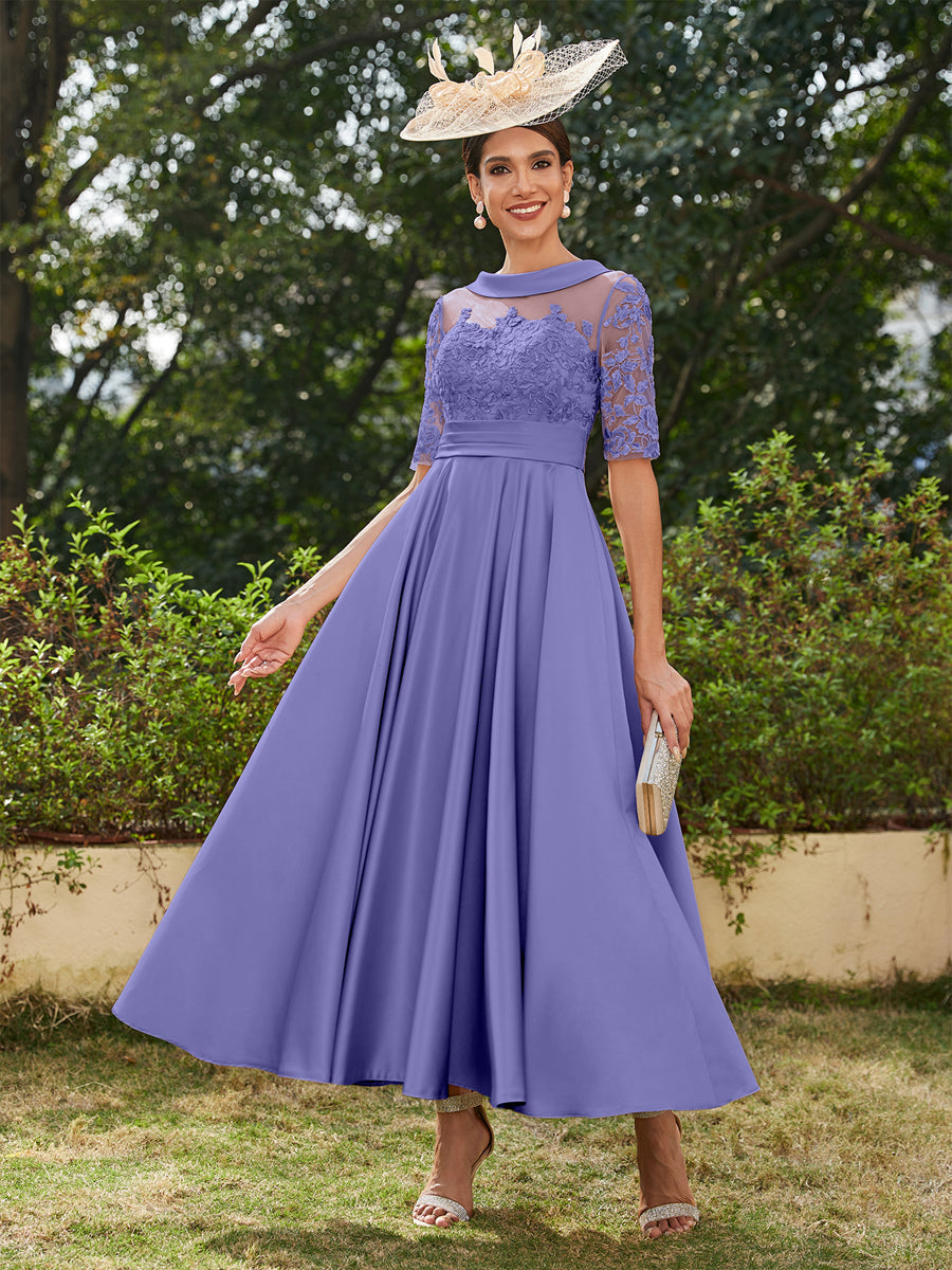 Sabrina Claire Lilac back view mother of the bride dress