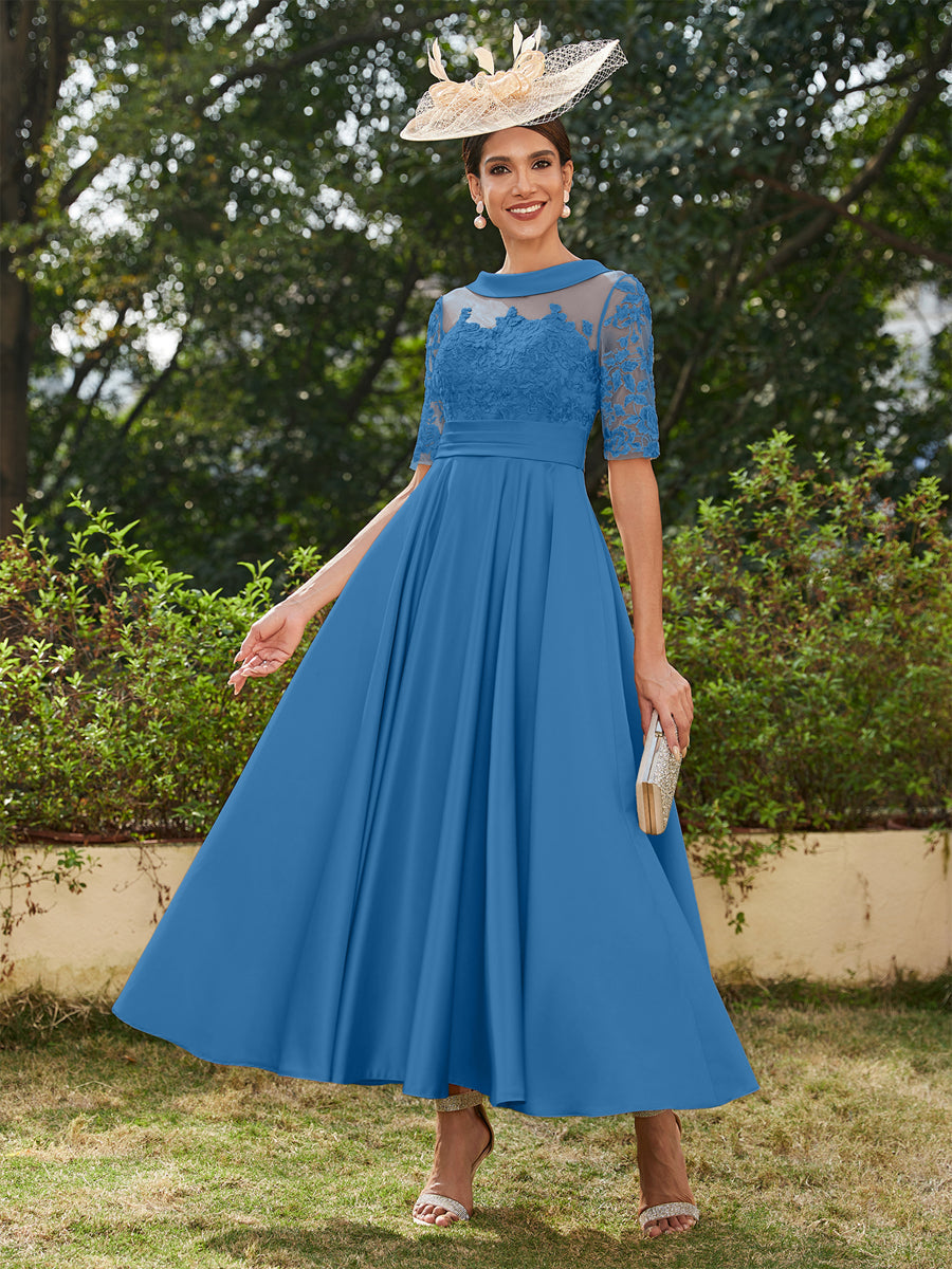 Sabrina Claire Royal Blue front view mother of the bride dress