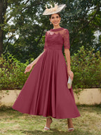 Sabrina Claire Plum front view mother of the bride dress