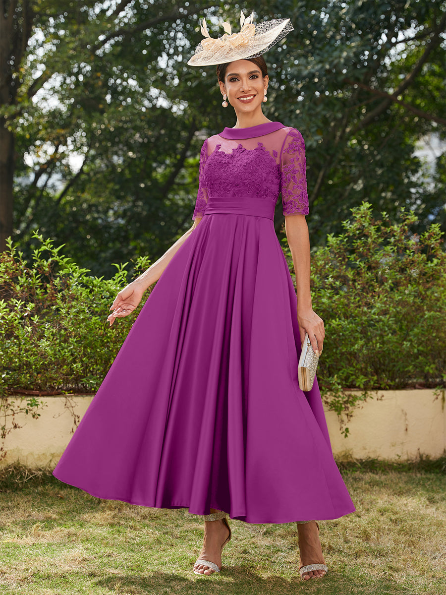 Sabrina Claire Orchid front view mother of the bride dress