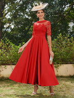 Sabrina Claire Red front view mother of the bride dress