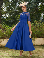 Sabrina Claire Royal Blue back view mother of the bride dress