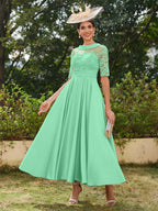 Sabrina Claire Pool Blue back view mother of the bride dress