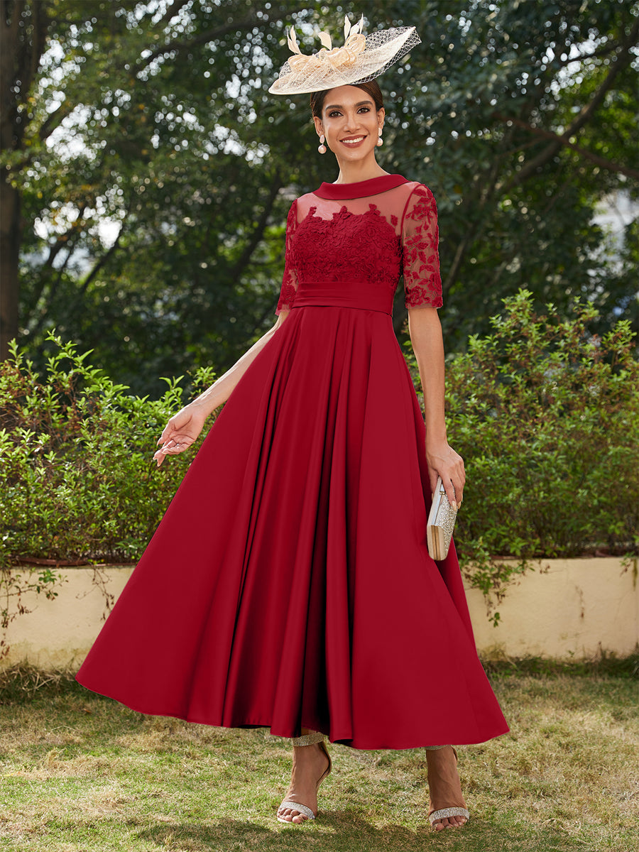 Sabrina Claire Burgundy back view mother of the bride dress