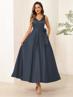 Fiora Lane Navy Blue side view wedding guest dress