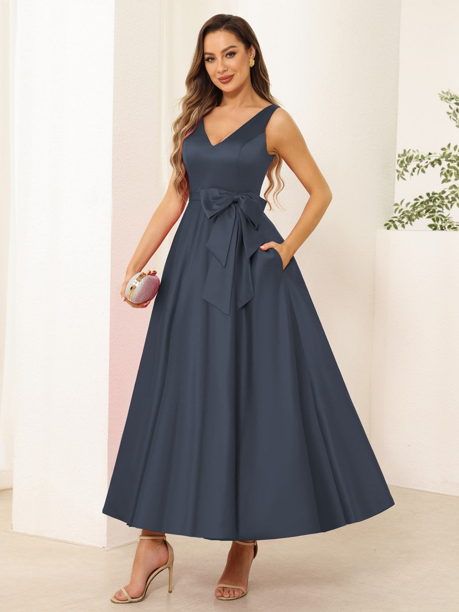 Fiora Lane Navy Blue bodice detail wedding guest dress