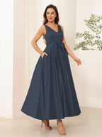Fiora Lane Navy Blue hem detail wedding guest dress