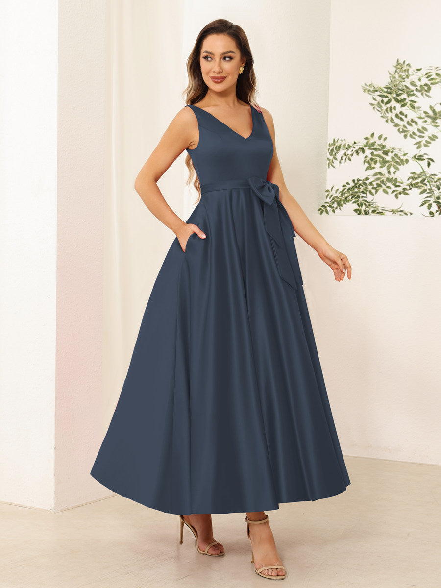 Fiora Lane Navy Blue hem detail wedding guest dress