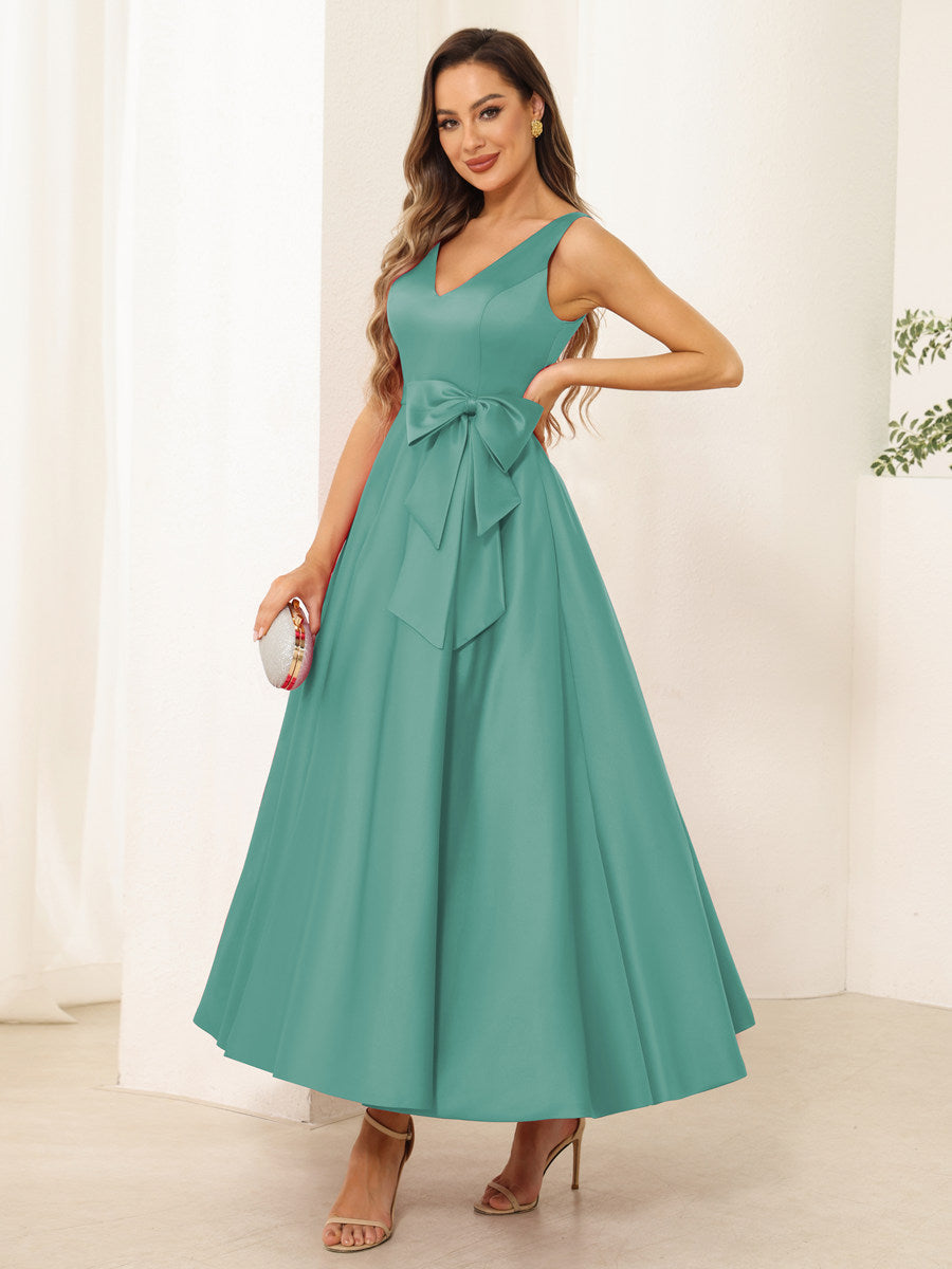 Fiora Lane Turquoise front view wedding guest dress