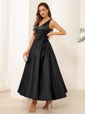 Fiora Lane Black front view wedding guest dress