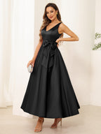 Fiora Lane Black front view wedding guest dress