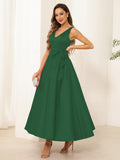 Fiora Lane Emerald front view wedding guest dress