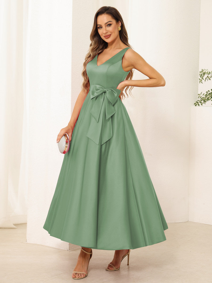 Fiora Lane Eucalyptus back view wedding guest dress