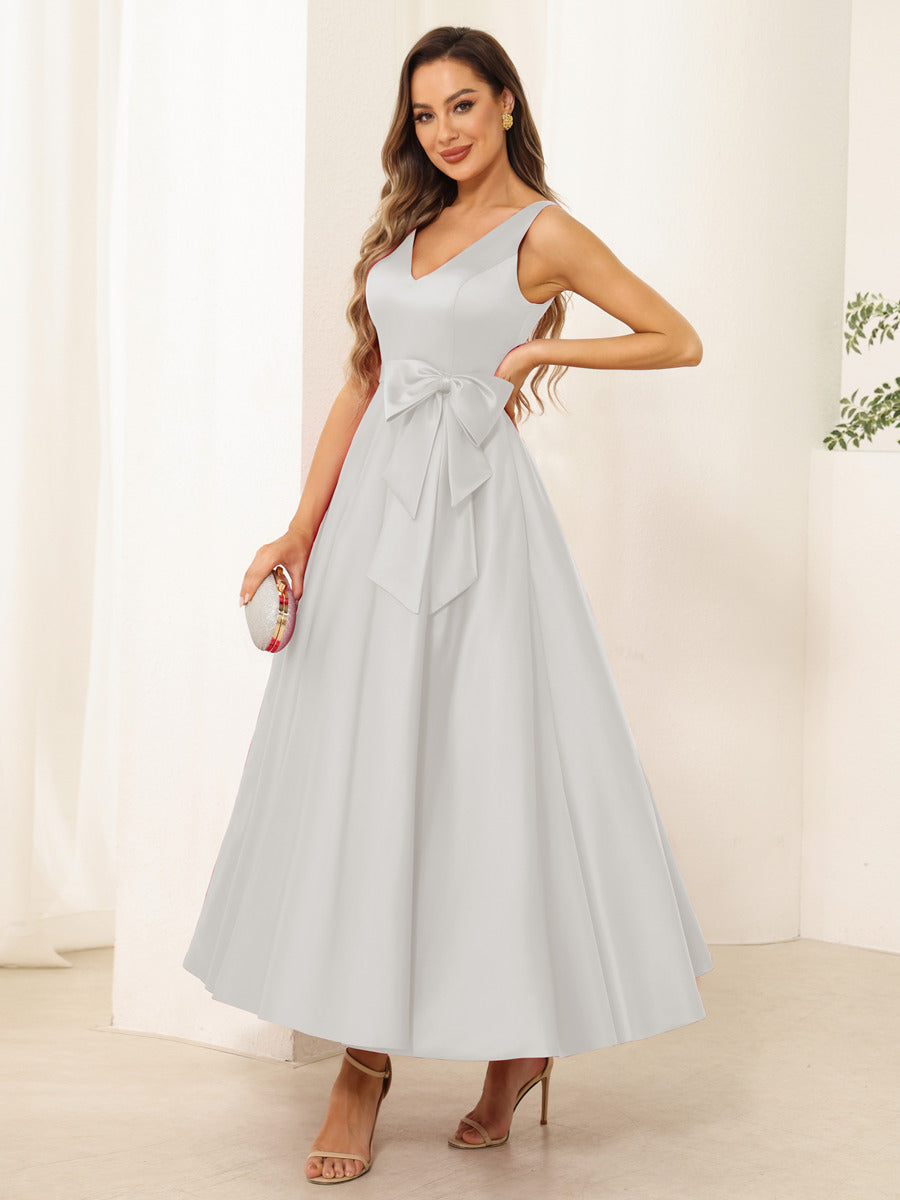 Fiora Lane Ivory front view wedding guest dress