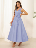 Fiora Lane Lavender front view wedding guest dress