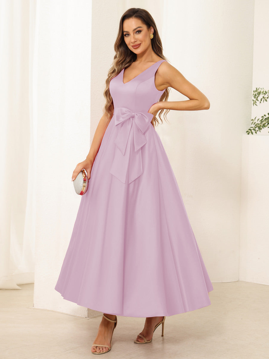 Fiora Lane Pearl Pink front view wedding guest dress