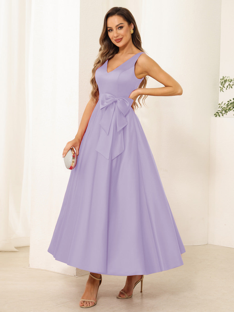 Fiora Lane Lilac back view wedding guest dress