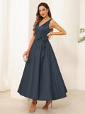 Fiora Lane Navy Blue front view wedding guest dress