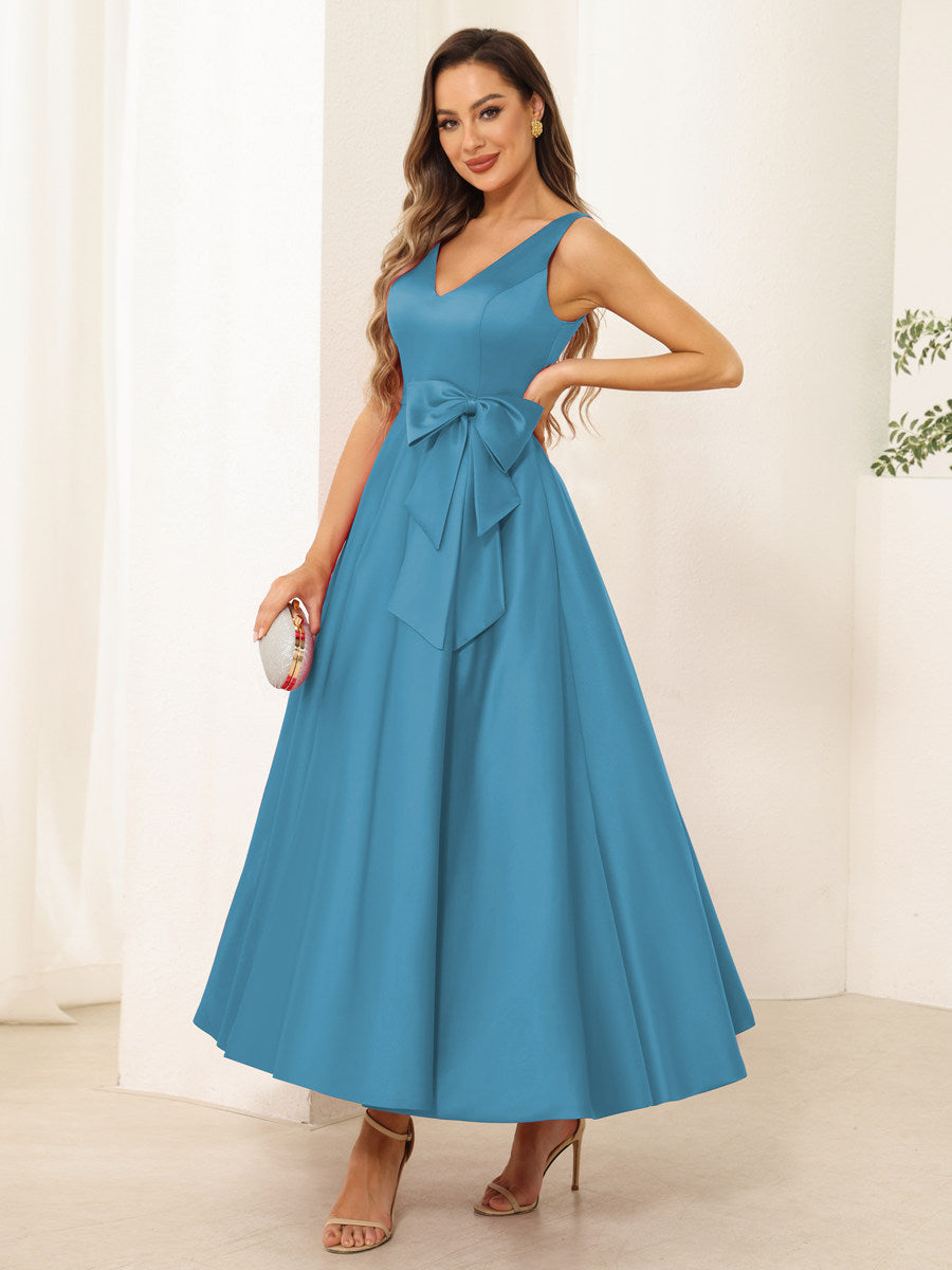 Fiora Lane Ocean Blue front view wedding guest dress
