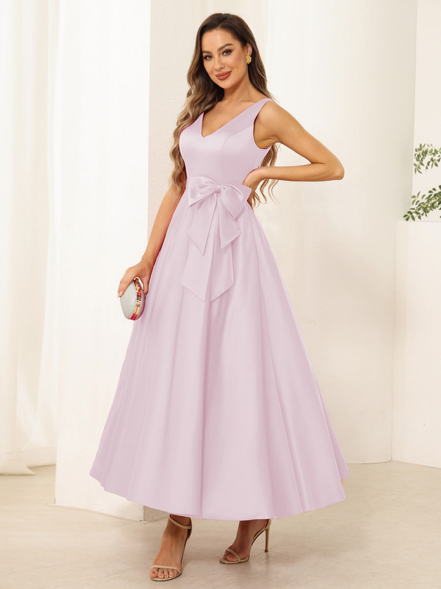 Fiora Lane Pearl Pink back view wedding guest dress