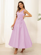 Fiora Lane Rose Pink front view wedding guest dress