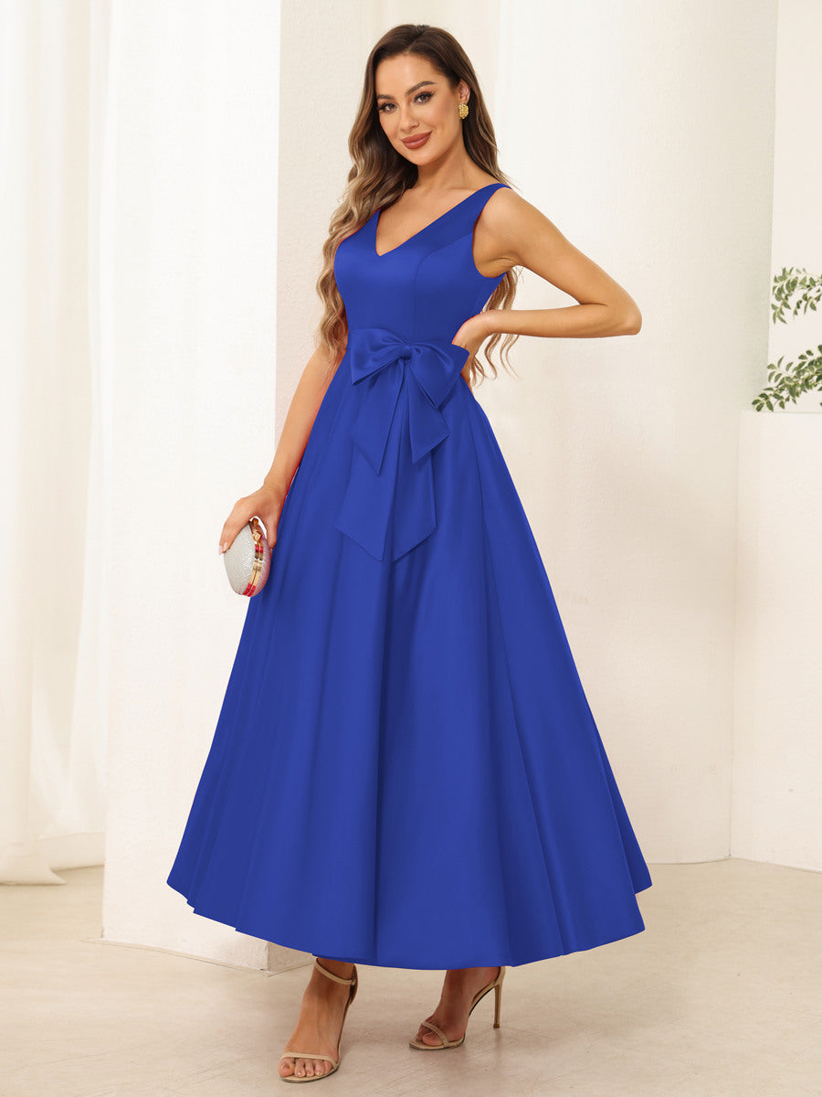 Fiora Lane Royal Blue side view wedding guest dress