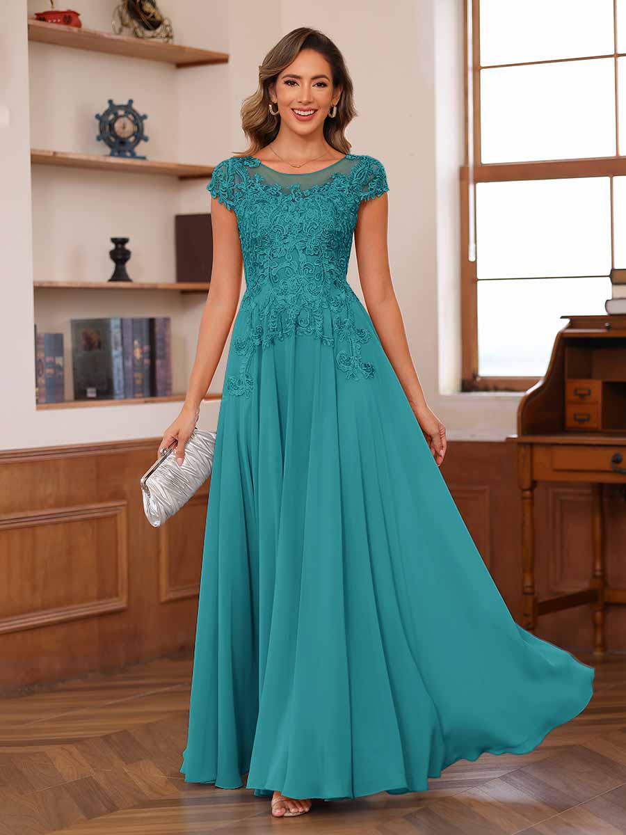 Floriane pool blue alternate front view 2 mother of the bride dress
