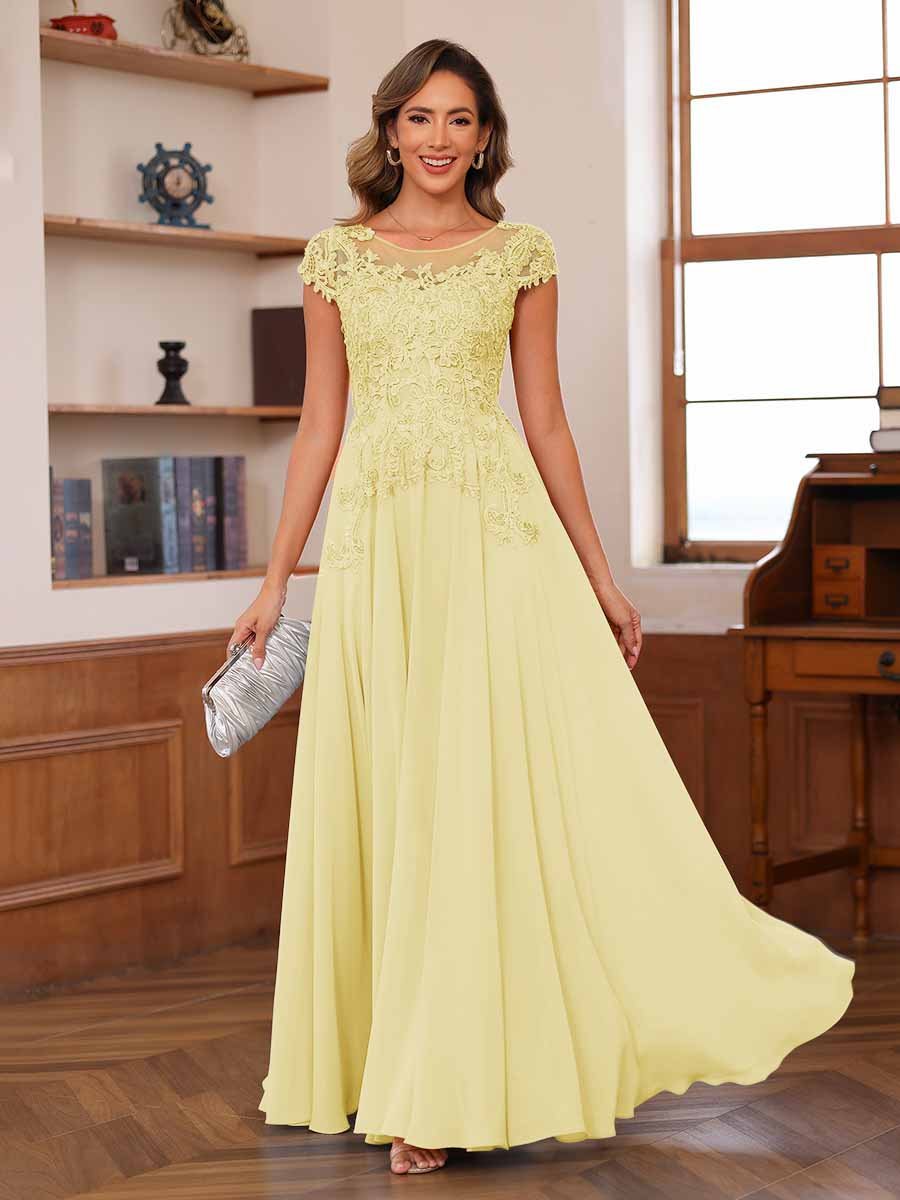 Floriane daffodil front view mother of the bride dress