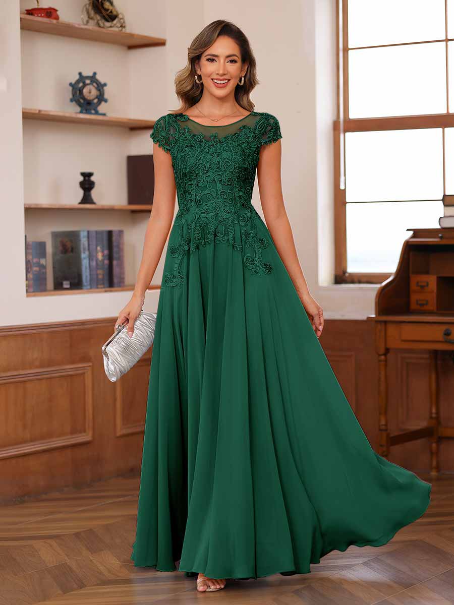 Floriane emerald front view mother of the bride dress