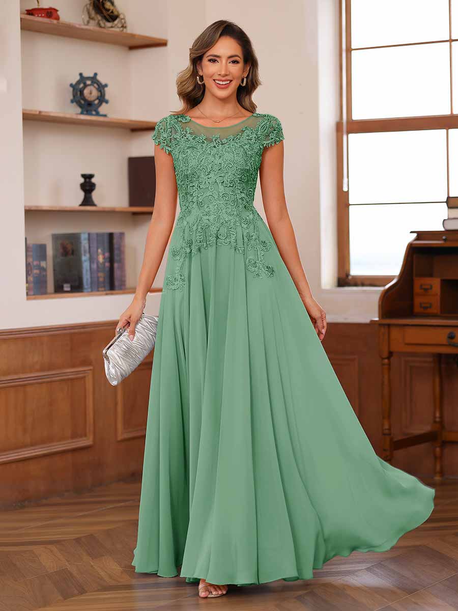 Floriane eucalyptus front view mother of the bride dress