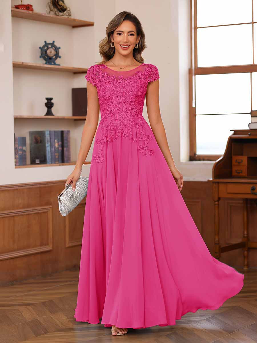 Floriane hot pink alternate front view 2 mother of the bride dress