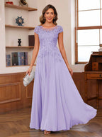 Floriane lilac front view mother of the bride dress