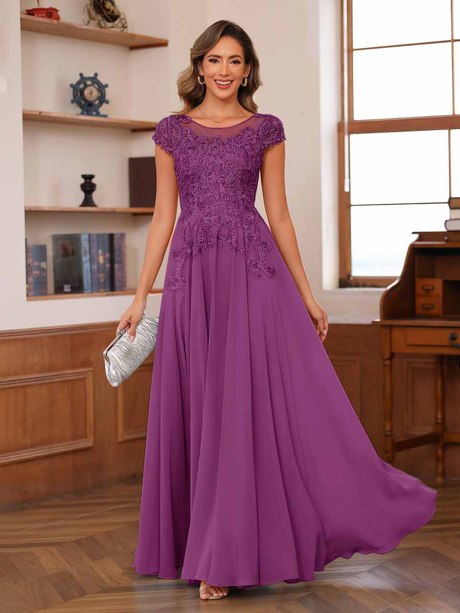Floriane orchid front view mother of the bride dress