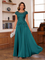 Floriane peacock front view mother of the bride dress