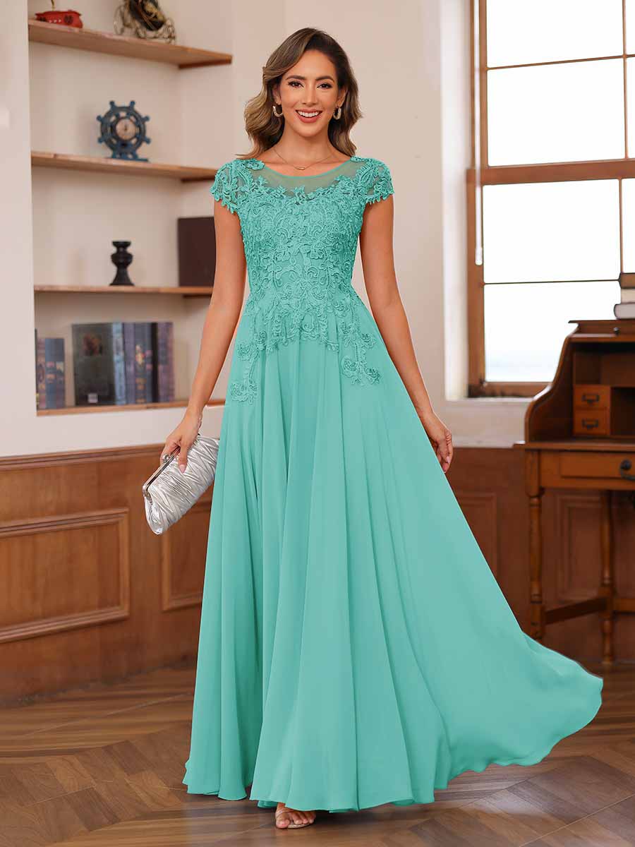 Floriane pool blue alternate front view 3 mother of the bride dress