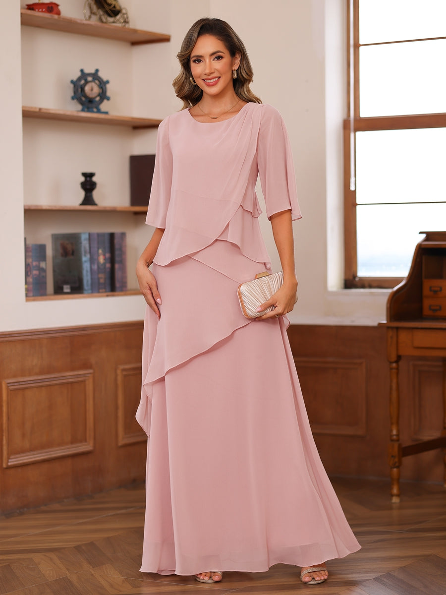 Xiomara Claire Dusty Rose back view mother of the bride dress