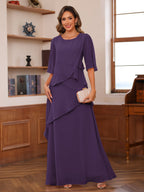 Xiomara Claire Grape front view mother of the bride dress